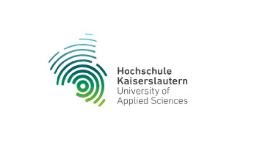 Logo der Hochschule Kaiserslautern mit grün-blauem kreisförmigem Linienmuster und Schriftzug